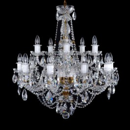 Lustre en cristal et métal brun convenant aux intérieurs classiques et modernes