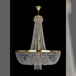 Lustre moderne en strass dia 70 x 84 cm en forme de grand chapeau de cristal