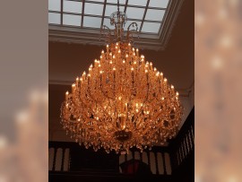 Regulation of light intensity from a large chandelier using a light dimmer 1