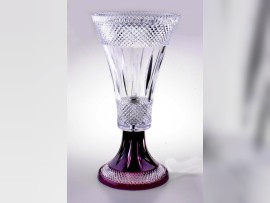 Lampe de table en cristal violet