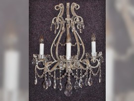 Applique en cristal à 3 bras avec perles taillées