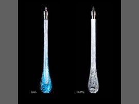 Détail des gouttes de verre - bleu (AQUA) et cristal clair (L x H) 45mm x 280mm / 1.77" x 11.02" Poids : 280 g