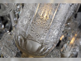 Detail of a cut vase of a luxury chandelier