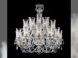 Large Bohemian crystal chandelier with butterflies