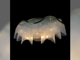 Lustre moderne simple avec perles de verre