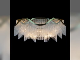 Lustre design perle de mer sur vagues - éclairé