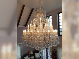 Large Maria Theresa light with crystal almonds