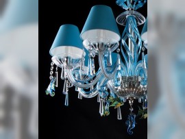 Blue lamp-shades and blue crystals