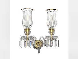 Applique Baccarat N678-2-03-T – métal doré Dimensions (L x H) : 35 x 40 cm