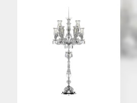 Grand lampadaire cristal 9 bras en verre Baccarat