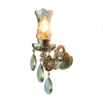 Applique et vase de lampe coupée en verre de cristal métallisé
