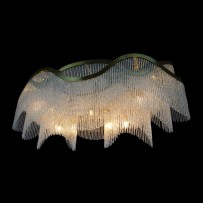 Lustre moderne simple avec perles de verre