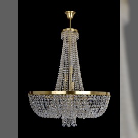 Lustre moderne en strass dia 70 x 84 cm en forme de grand chapeau de cristal