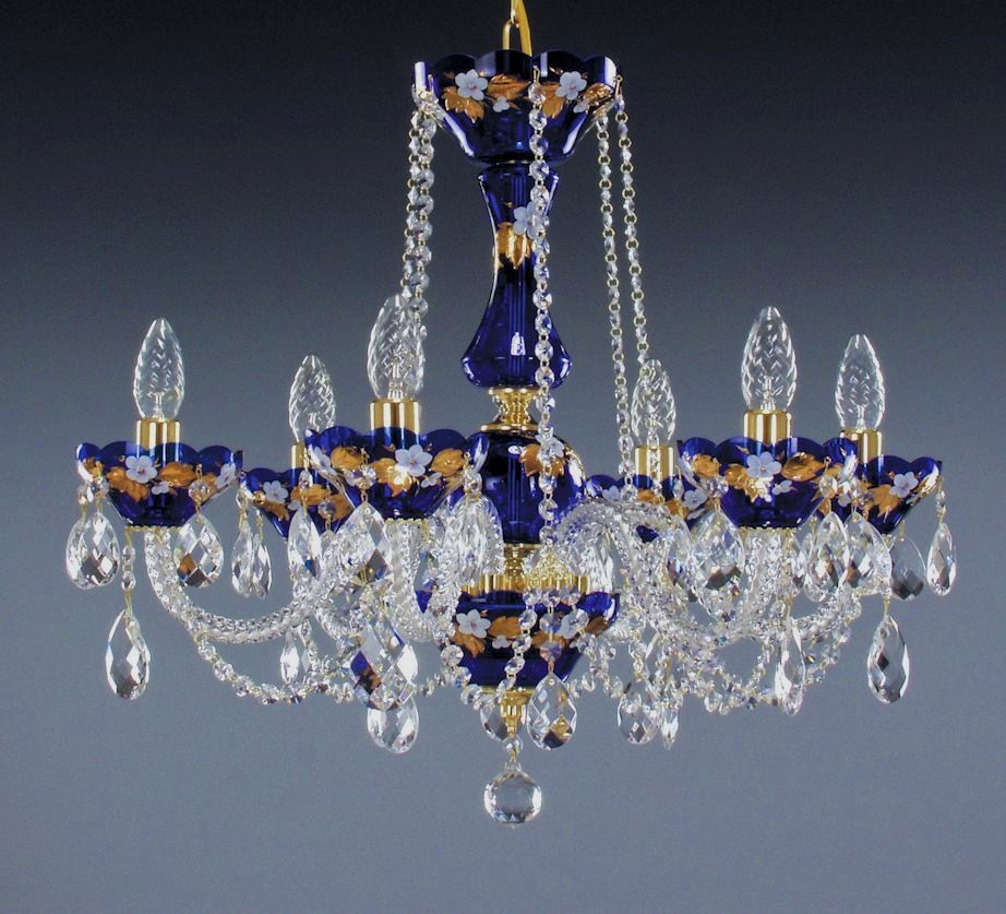 crystal blue chandelier